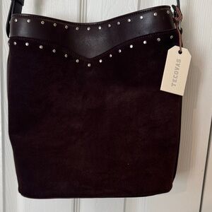 Tecovas Rich Brown Studded Shoulder Bag